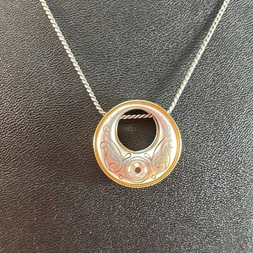 Brighton Aries Collection reversible gold silver swarovski necklace Preo…